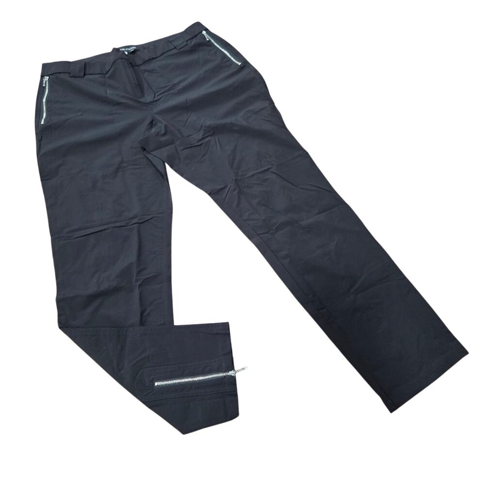 Peace Of Cloth Black Pants with Zipper Accents Size Large
